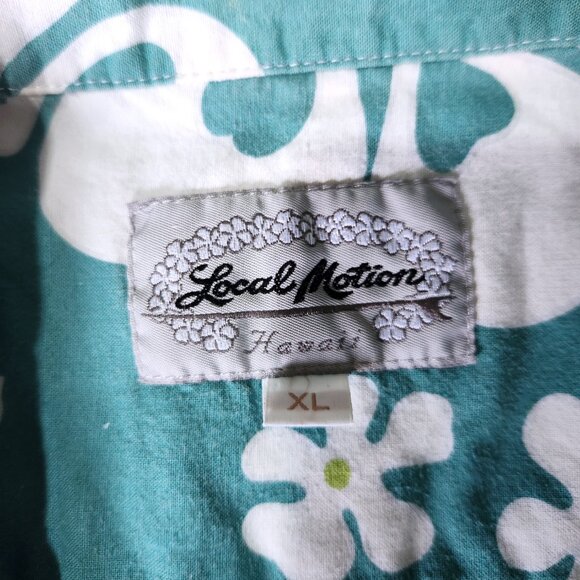 Hawaiian Tropical Shirt Mens XL Short Sleeve Button Floral Collared Blue… - Picture 3 of 11